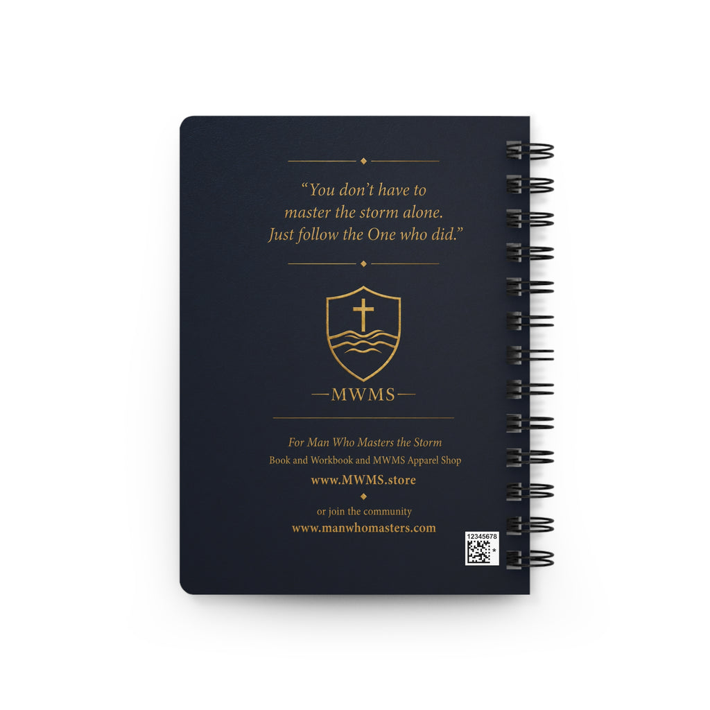 A Man Who Masters the Storm Journal — Spiral-Bound Christian Devotional Notebook
