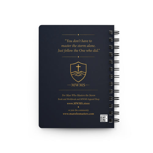 A Man Who Masters the Storm Journal — Spiral-Bound Christian Devotional Notebook