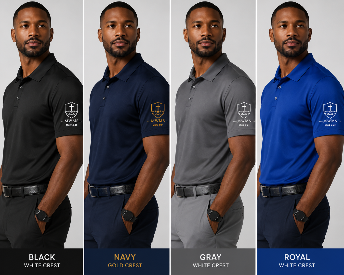 MWMS Golf Performance Polo — MWMS Mark 4:41 Embroidered