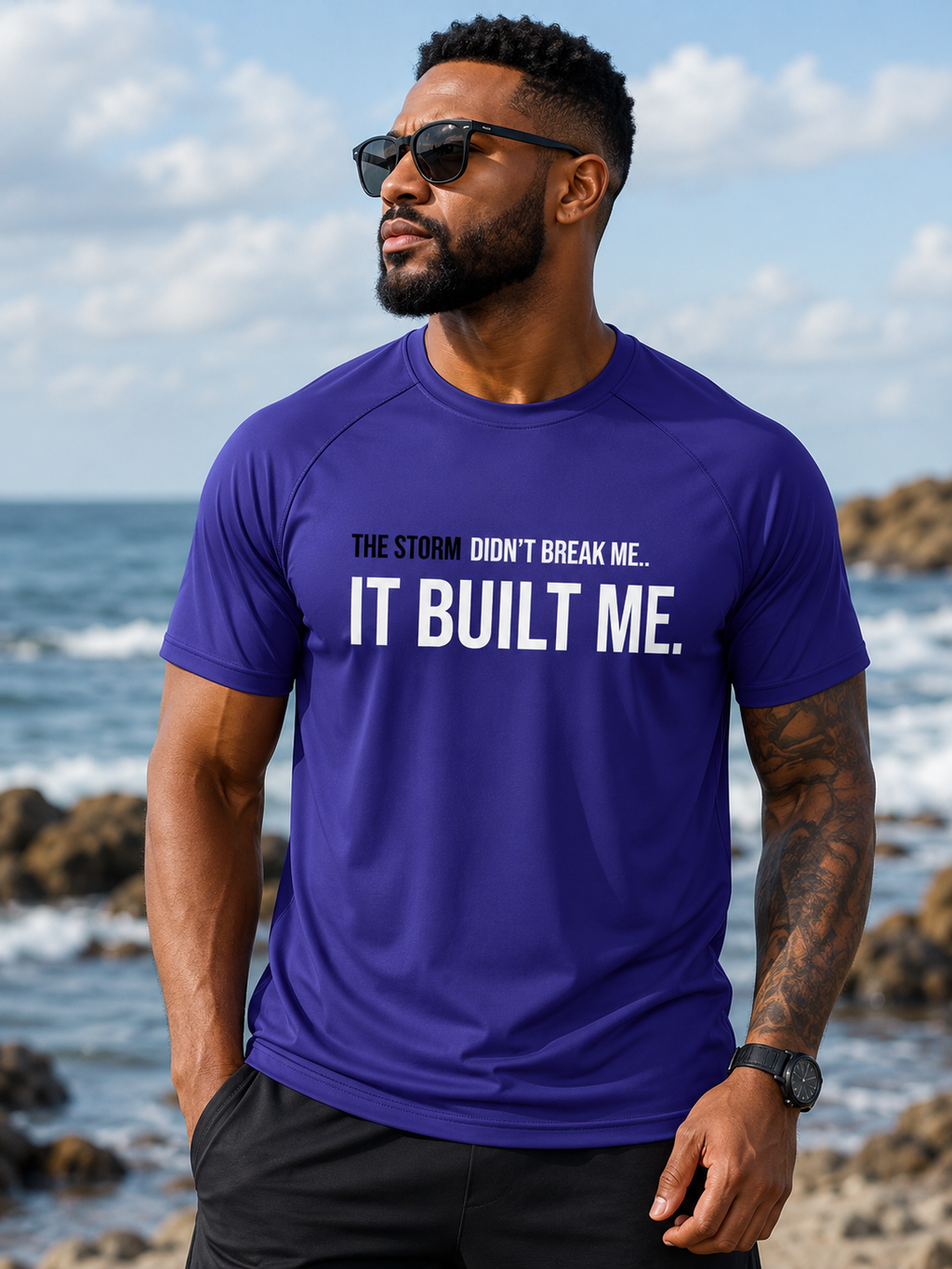 Personalized: The Storm Didn't Break Me. It Built Me.™ Performance Faith Tee